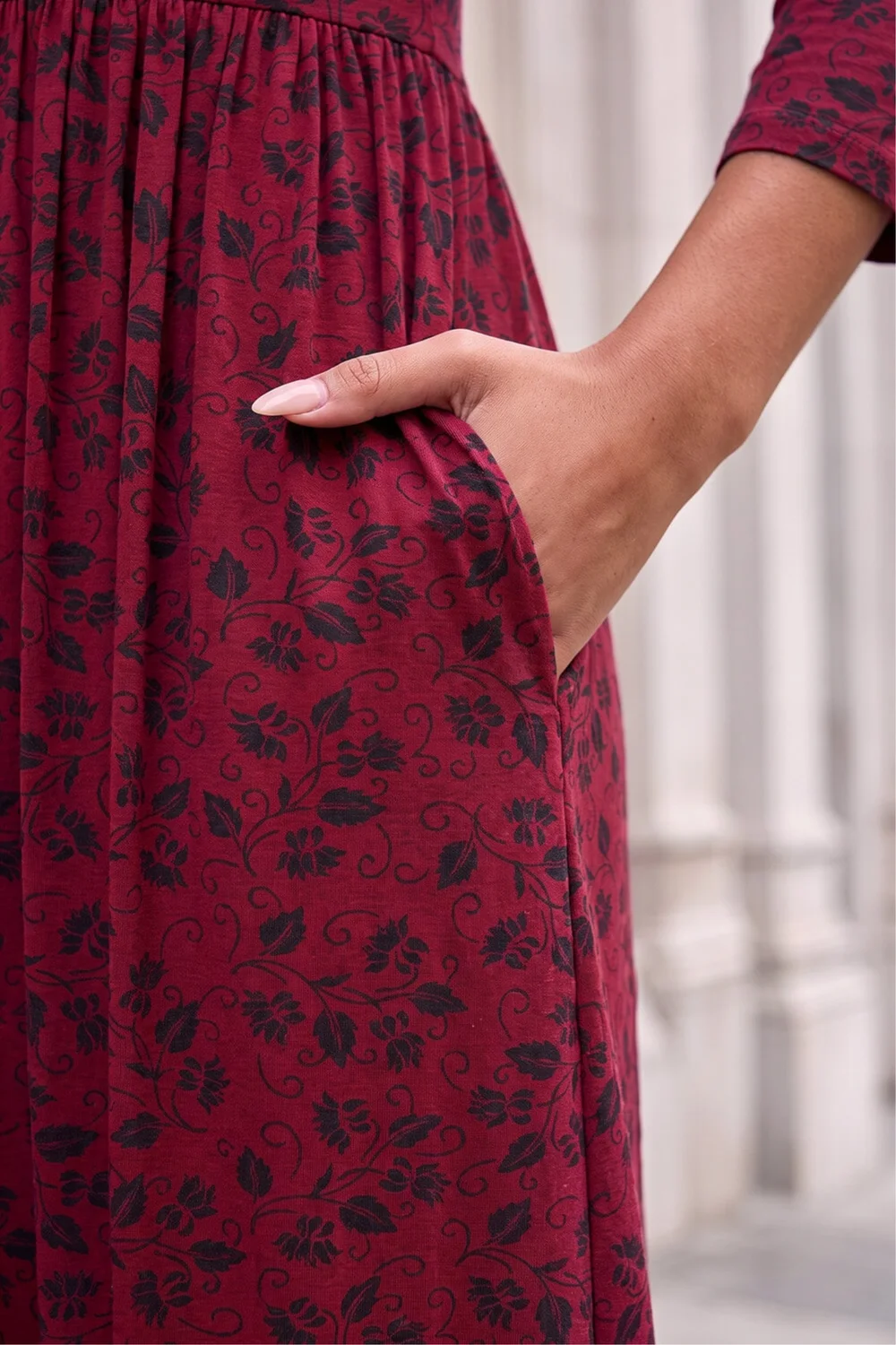 Roman Red Printed Pocket Dress - 12 Image 4
