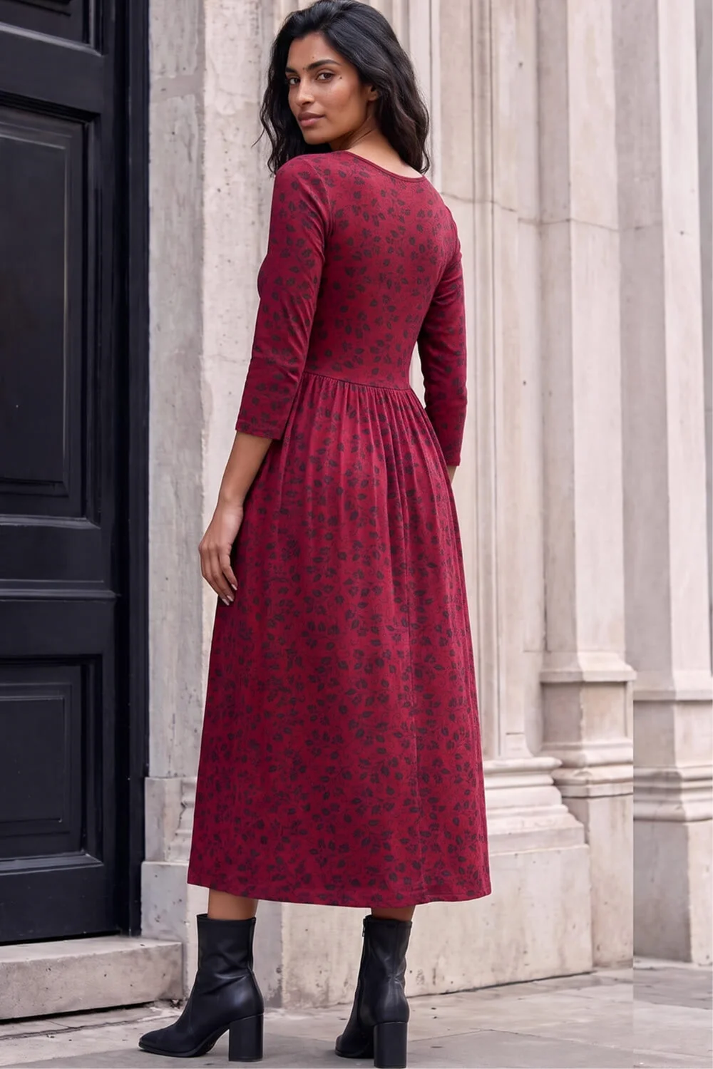 Roman Red Printed Pocket Dress - 12 Image 3
