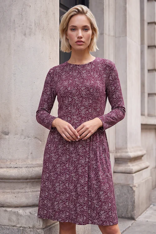 Roman Wine Side Detail Short Dress - 20 Image 3