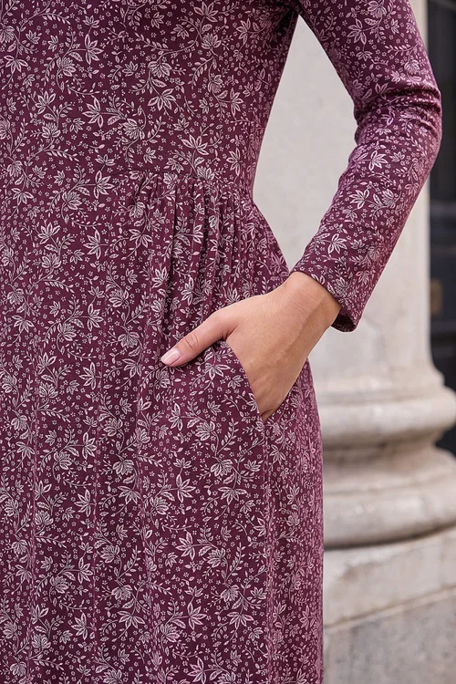 Roman Wine Side Detail Short Dress - 20 Image 4