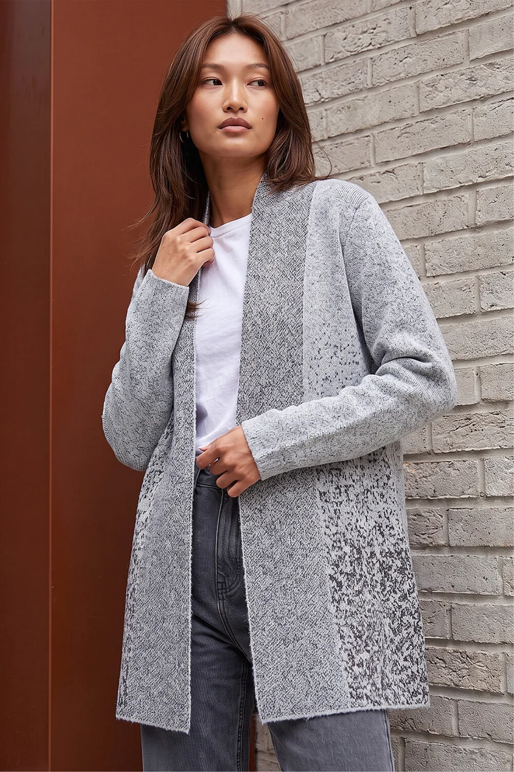 Roman Grey Shimmer Long Cardigan - 10 Image 2