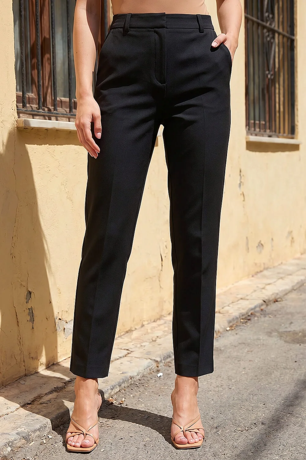 Roman Black Short Slim Leg Trouser - 16 Image 2
