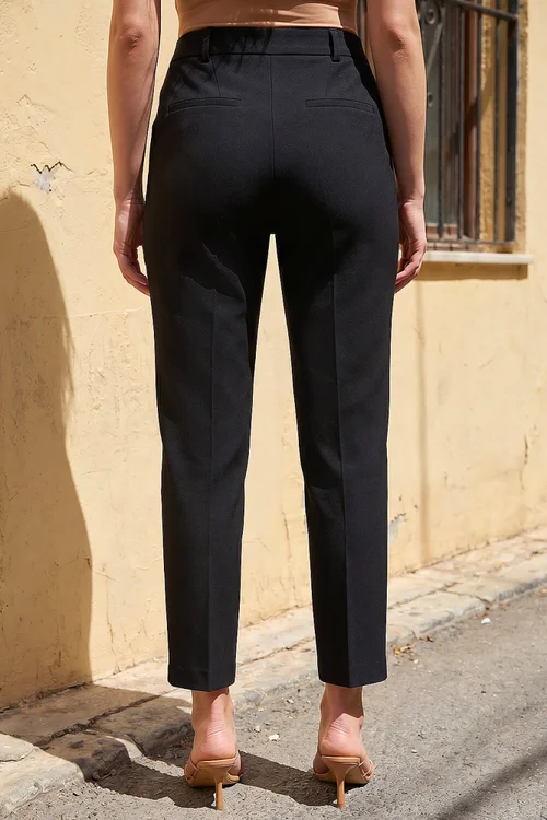 Roman Black Short Slim Leg Trouser - 16 Image 3