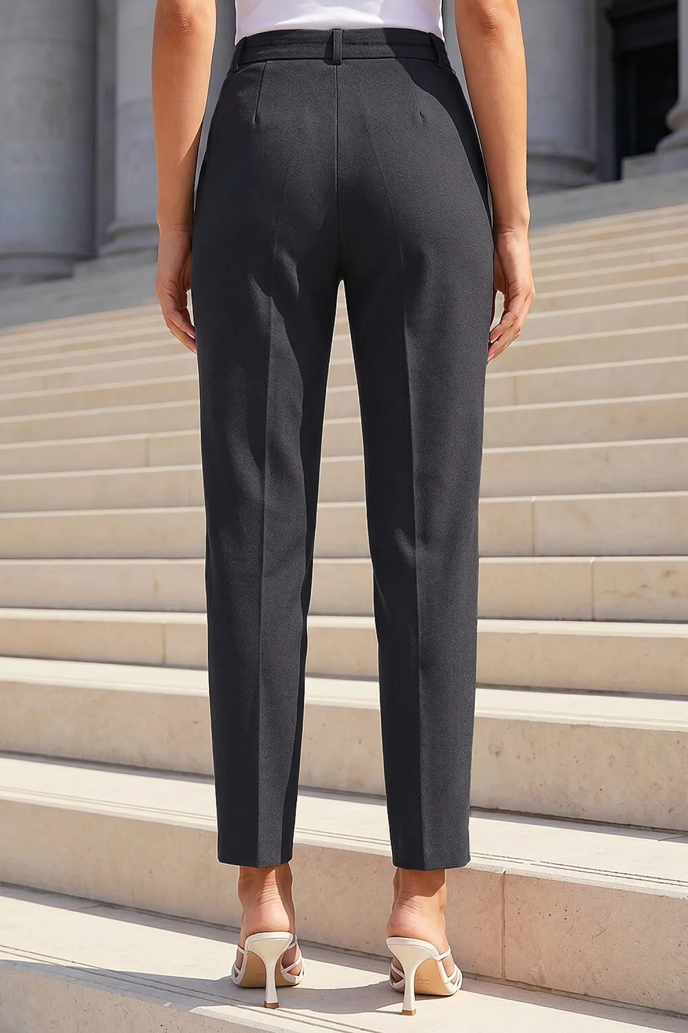 Roman Charcoal Short Straight Leg Stretch Trouser - 10 Image 3