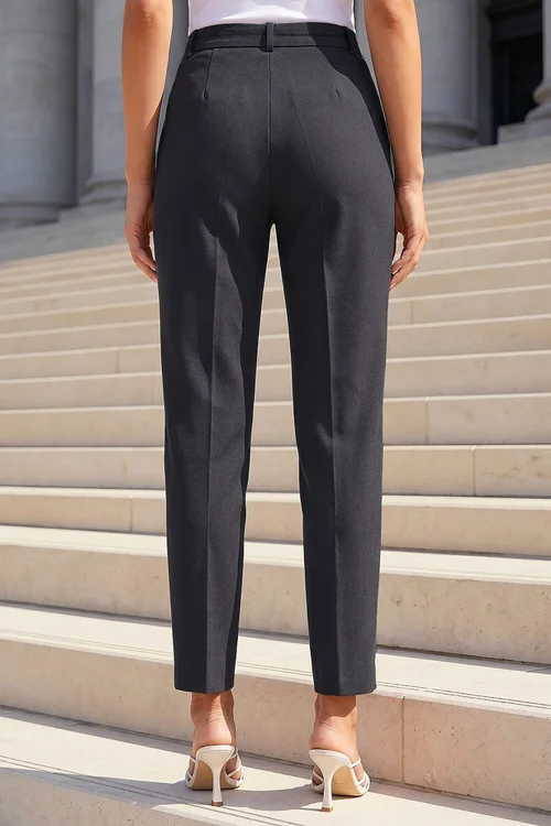 Roman Charcoal Short Straight Leg Stretch Trouser - 10 Image 3