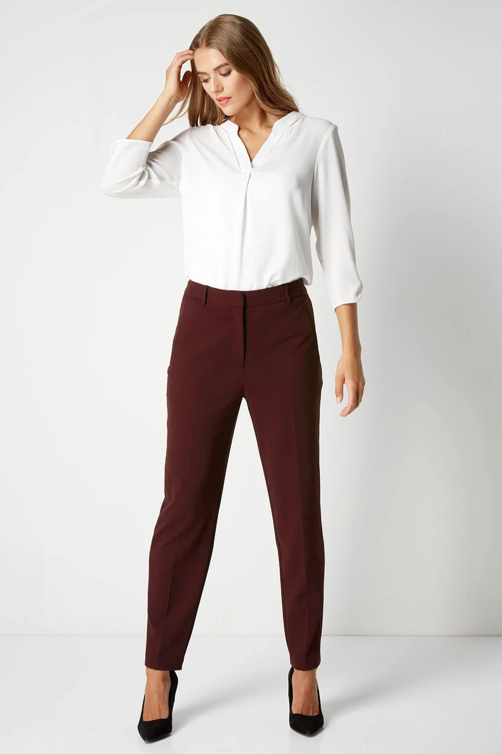 Roman Wine Short Straight Leg Stretch Trouser - 16 Image 1