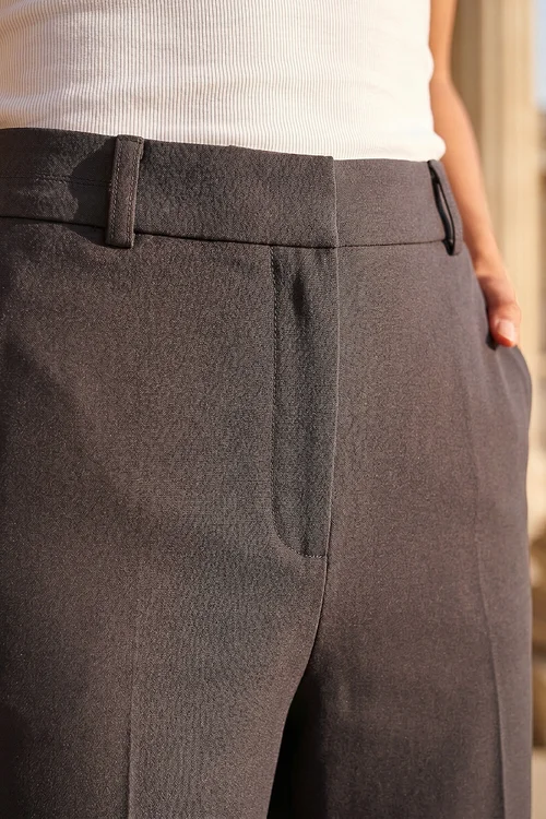 Roman Charcoal Regular Wide Leg Trouser - 8 Image 4