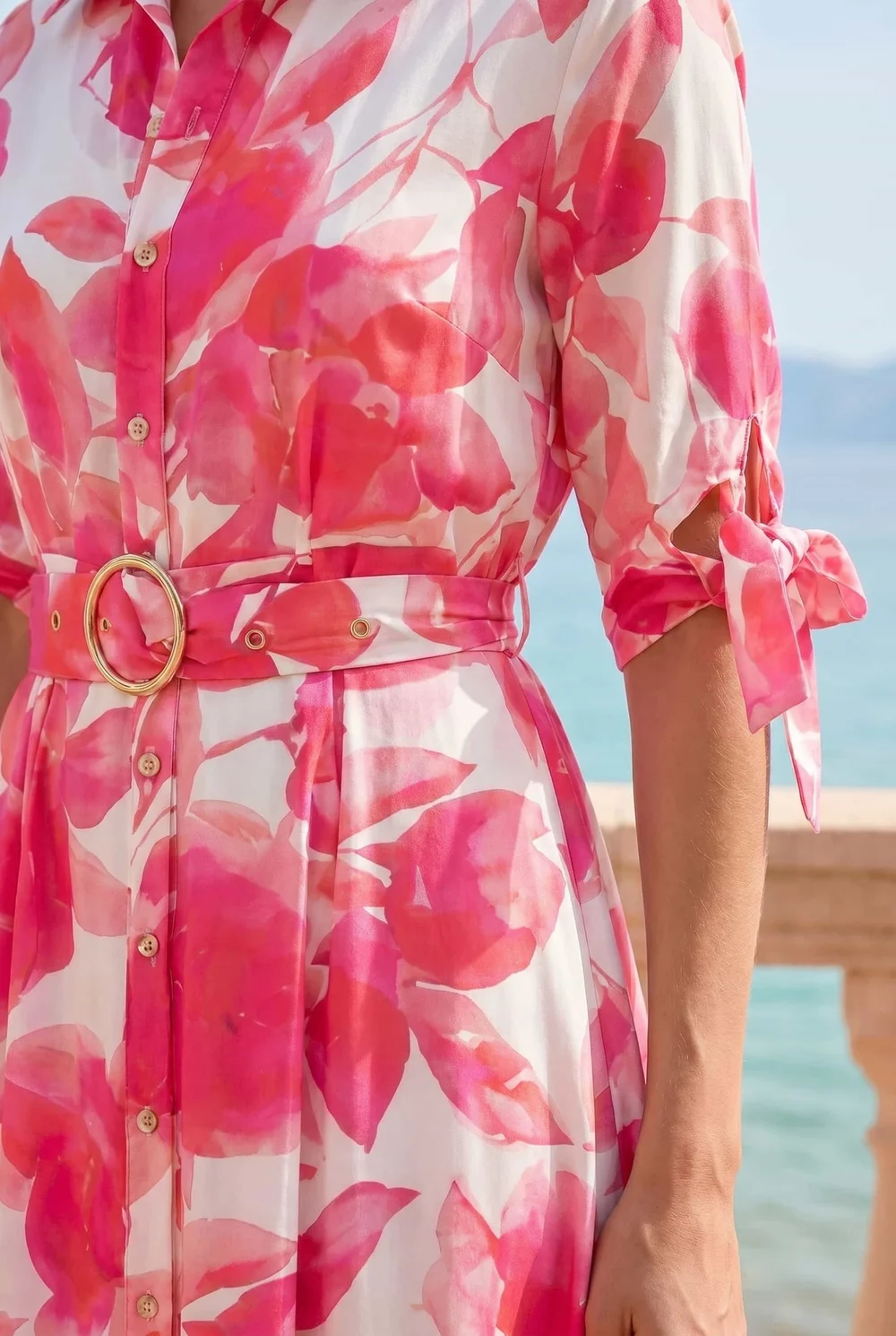 Style Cheat Pink Floral Daphne Shirt Dress - 14 Image 4