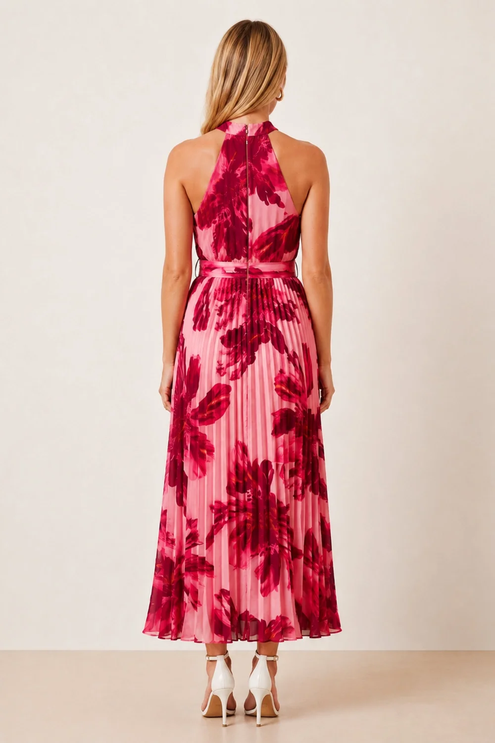 Style Cheat Pink Floral Paige Pleat Dress - 14 Image 3