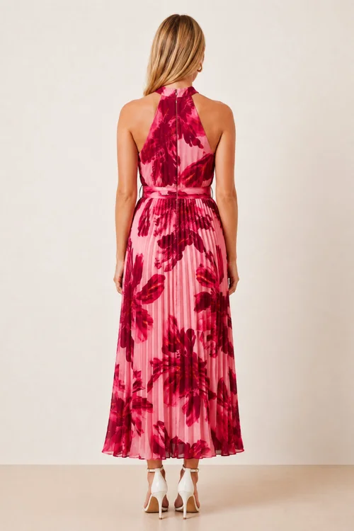 Style Cheat Pink Floral Paige Pleat Dress - 14 Image 3