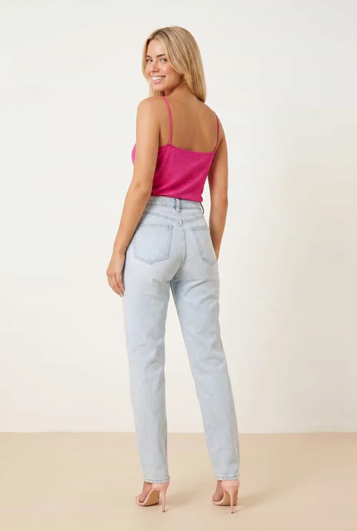 Style Cheat Pink Astra Knit Cowl Neck Hot Fix Top - M Image 6