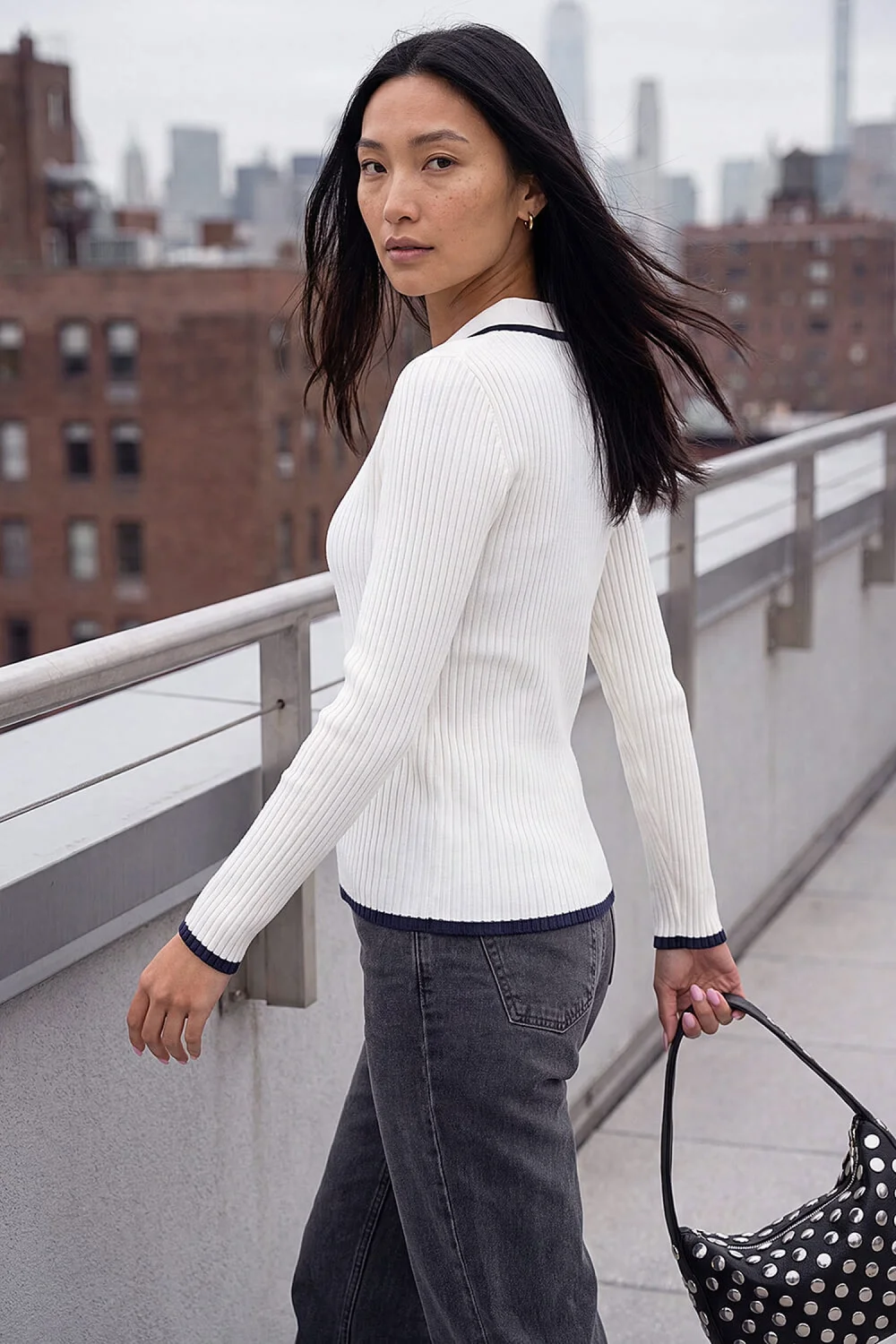 Roman Ivory Tipping Rib Henley - 20 Image 2