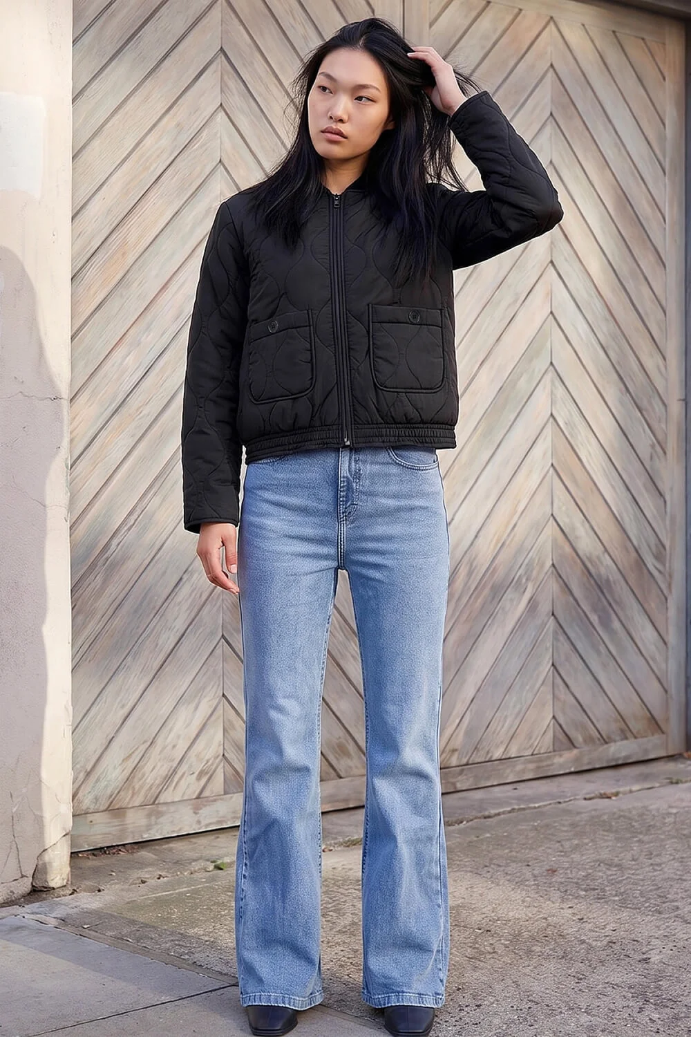 Dusk Black Quilted Bomber Jacket - 8 Image 3