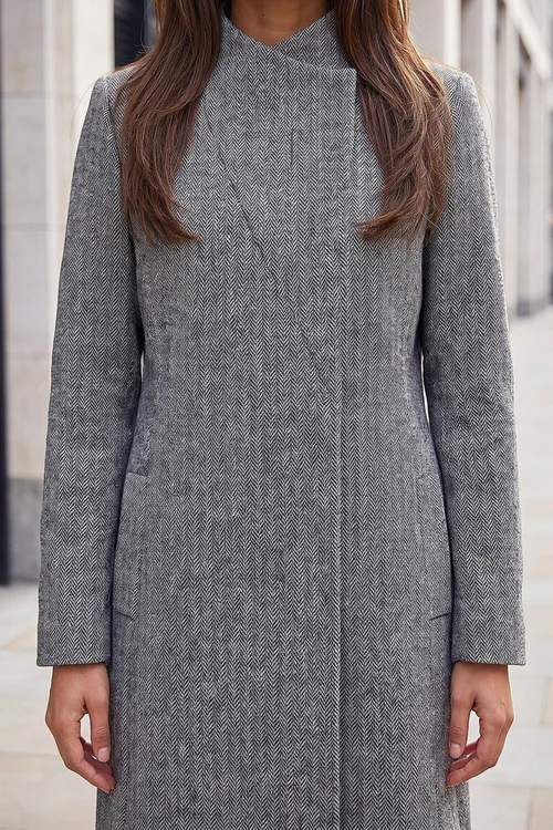 Roman Black Funnel Neck Coat - 18 Image 4