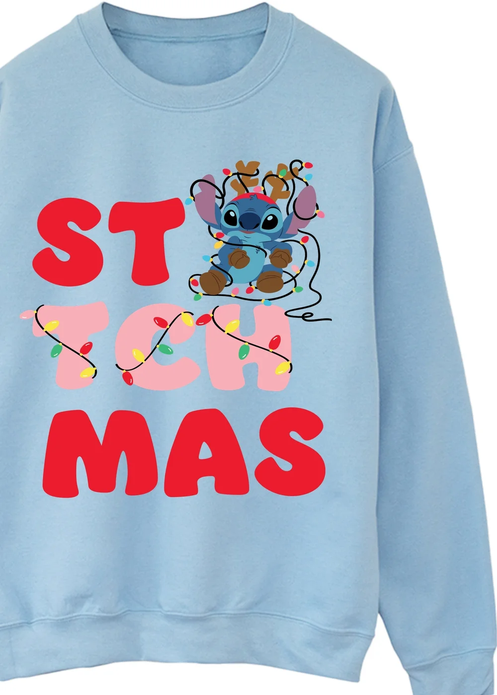 Spiral Galaxy Disney Lilo & Stitch Stitchmas Christmas Baby Blue Graphic Sweatshirt - 3XL Image 2