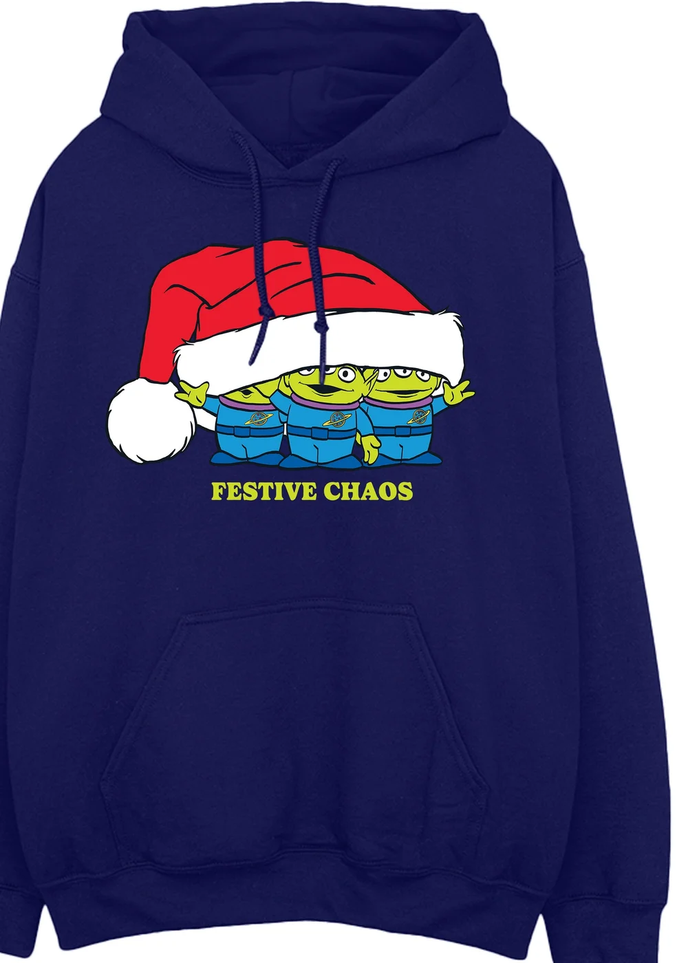Spiral Galaxy Disney Toy Story Festive Chaos Christmas Navy Blue Graphic Hoodie - S Image 2