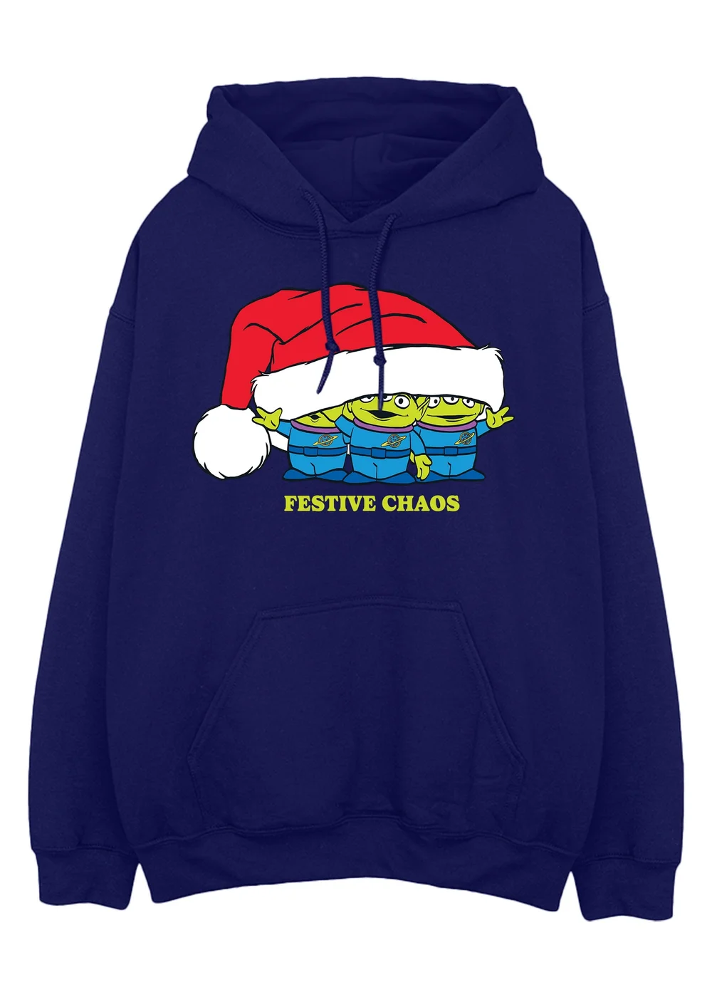 Spiral Galaxy Disney Toy Story Festive Chaos Christmas Navy Blue Graphic Hoodie - S Image 1