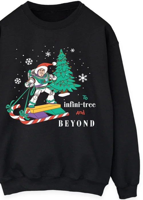 Spiral Galaxy Disney Toy Story Buzz Infini-tree Christmas Black Graphic Sweatshirt - XL Image 2
