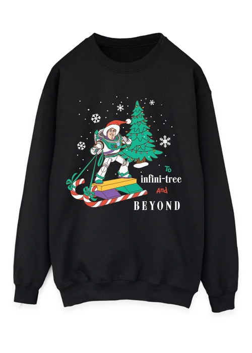 Spiral Galaxy Disney Toy Story Buzz Infini-tree Christmas Black Graphic Sweatshirt - XL Image 1