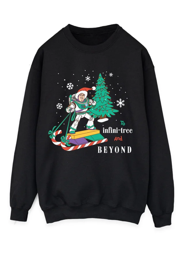 Spiral Galaxy Disney Toy Story Buzz Infini-tree Christmas Black Graphic Sweatshirt