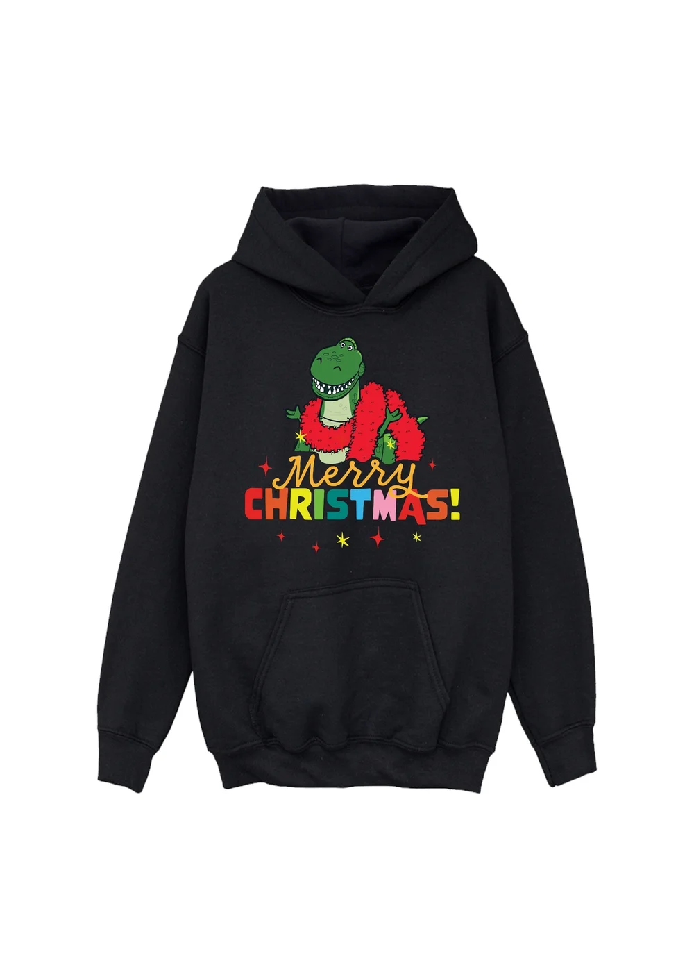 Ada & Ted Disney Toy Story Christmas Rex Boys Black Graphic Hoodie (3-13 Years) - 9-11 Yrs Image 1