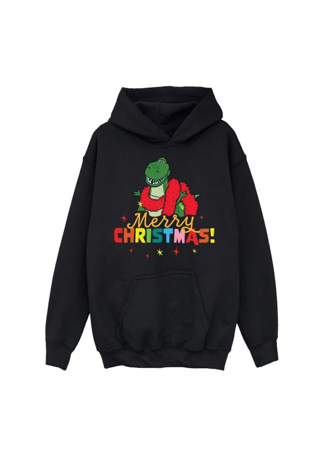 Ada & Ted Disney Toy Story Christmas Rex Boys Black Graphic Hoodie (3-13 Years)