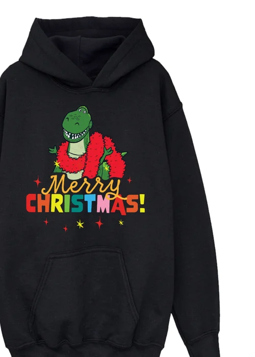 Ada & Ted Disney Toy Story Christmas Rex Boys Black Graphic Hoodie (3-13 Years) - 9-11 Yrs Image 2