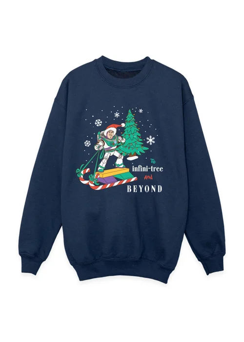 Ada & Ted Disney Toy Story Buzz Infini-tree Christmas Boys Navy Blue Graphic Sweatshirt (3-13 Years) - 12-13 yrs Image 1