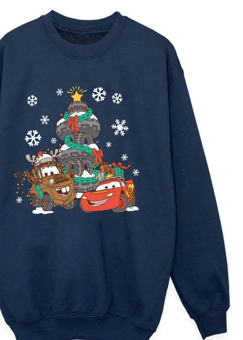 Ada & Ted Disney Cars Christmas Boys Navy Blue Graphic Sweatshirt (3-13 Years) - 12-13 yrs Image 2