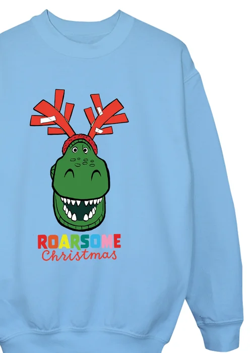 Ada & Ted Disney Toy Story Roarsome Christmas Boys Baby Blue Graphic Sweatshirt (3-13 Years) - 12-13 yrs Image 2