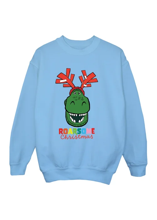 Ada & Ted Disney Toy Story Roarsome Christmas Boys Baby Blue Graphic Sweatshirt (3-13 Years) - 12-13 yrs Image 1
