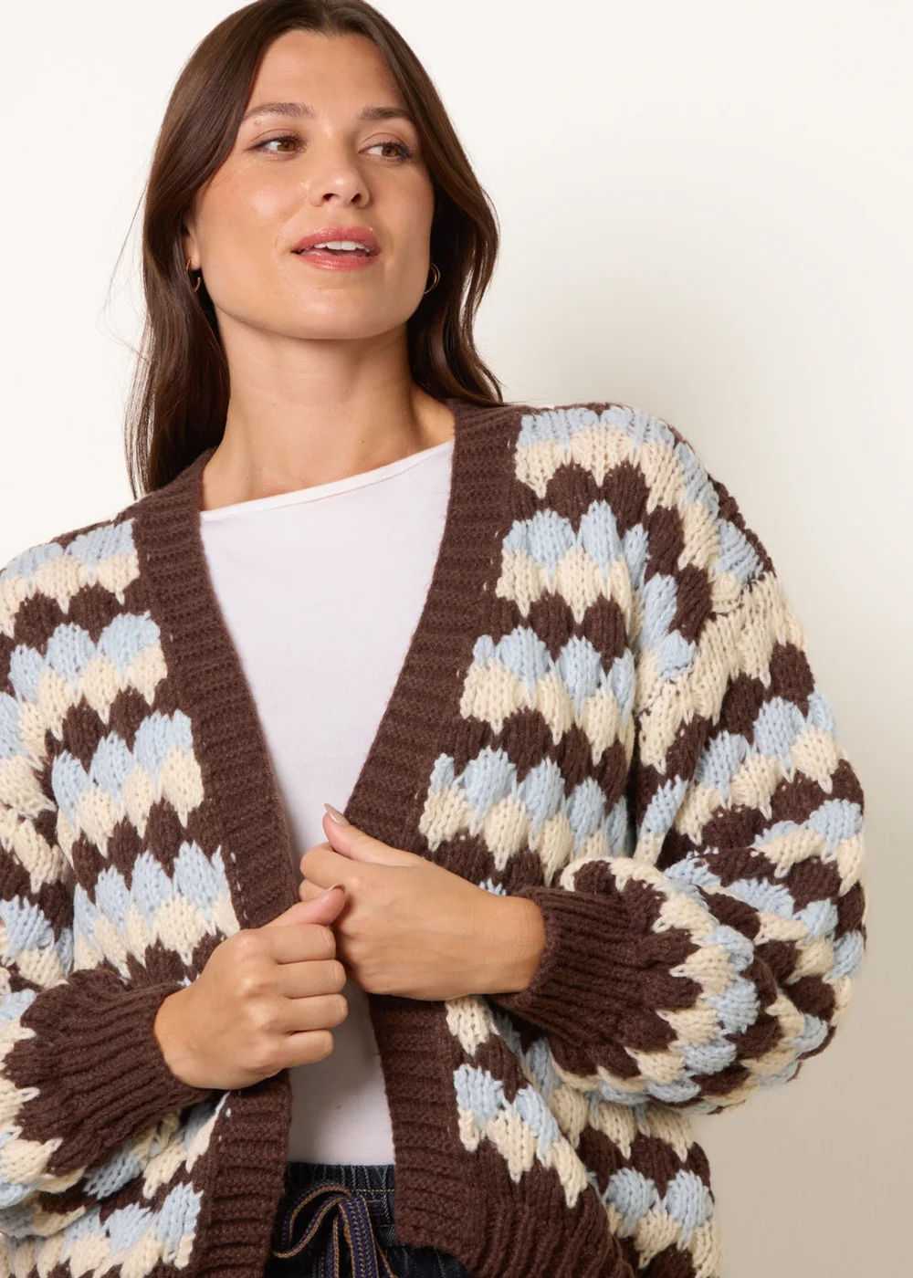Blue Vanilla Multi Multicoloured Striped Cardigan - S/M Image 3