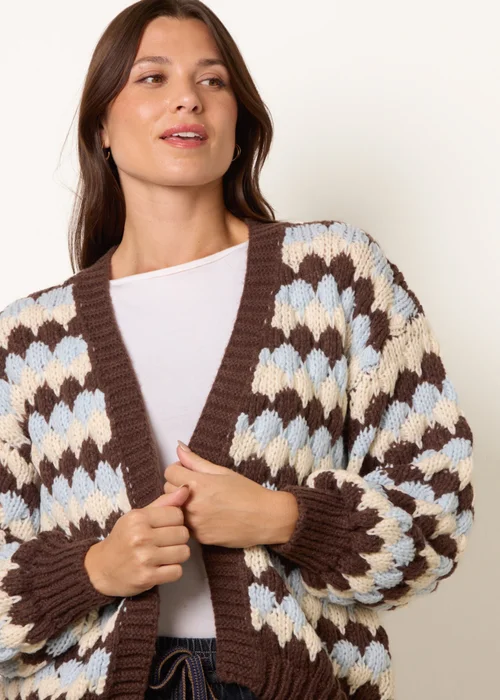 Blue Vanilla Multi Multicoloured Striped Cardigan - S/M Image 3