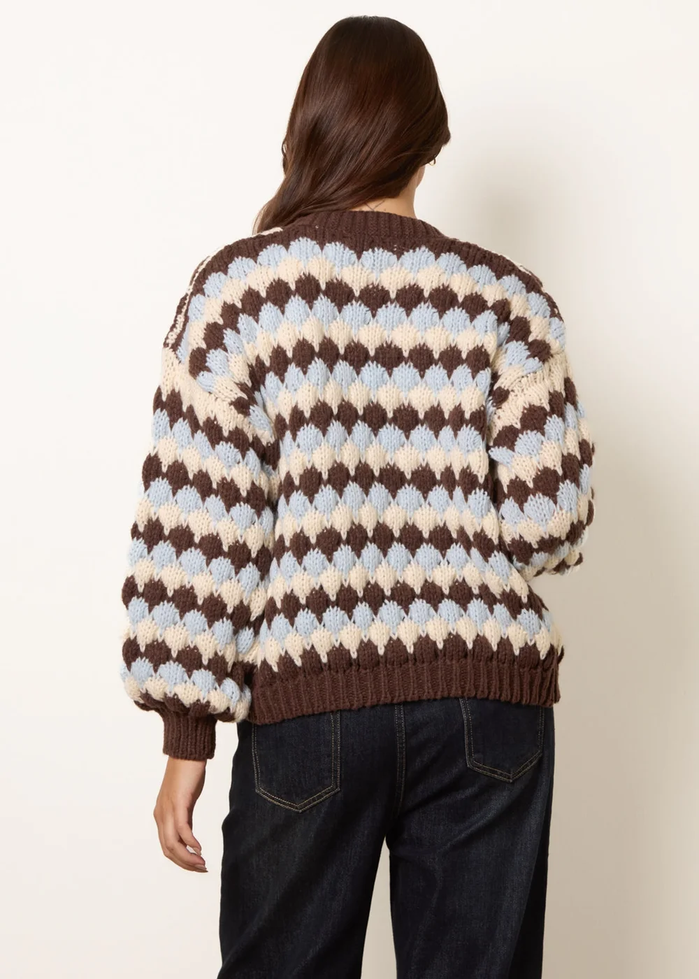 Blue Vanilla Multi Multicoloured Striped Cardigan - S/M Image 4