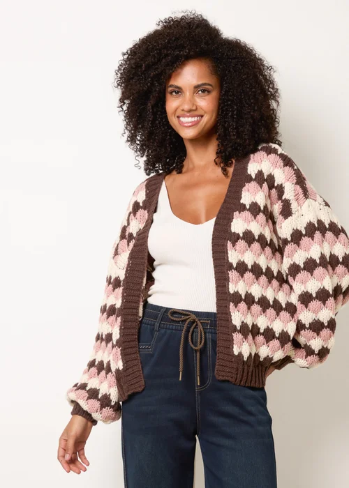 Blue Vanilla Multi Multicoloured Striped Cardigan - S/M Image 1