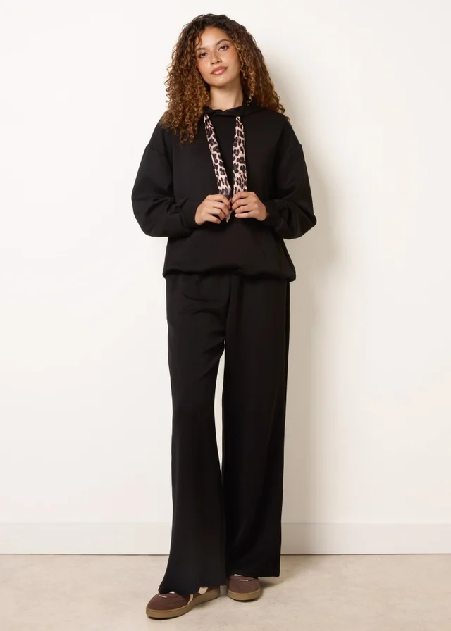 Blue Vanilla Black Hooded Leopard Tie & Pant Set
