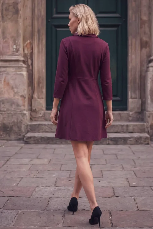 Roman Wine Petite Zip Front Dress - 12 Image 3