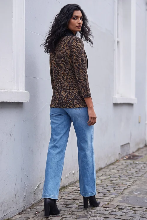 Roman Chocolate Printed Snit Scarf Tunic Top - 14 Image 3