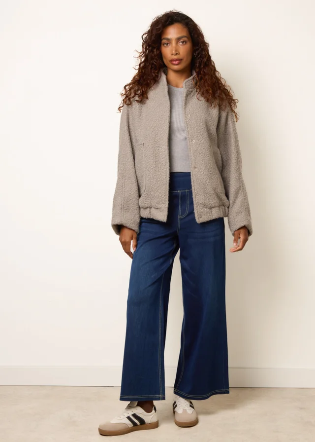 Blue Vanilla Navy Multi Stretch Deep Waistband Trousers