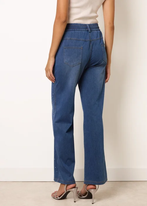 Blue Vanilla Blue Diamante Splash Jeans - L Image 4