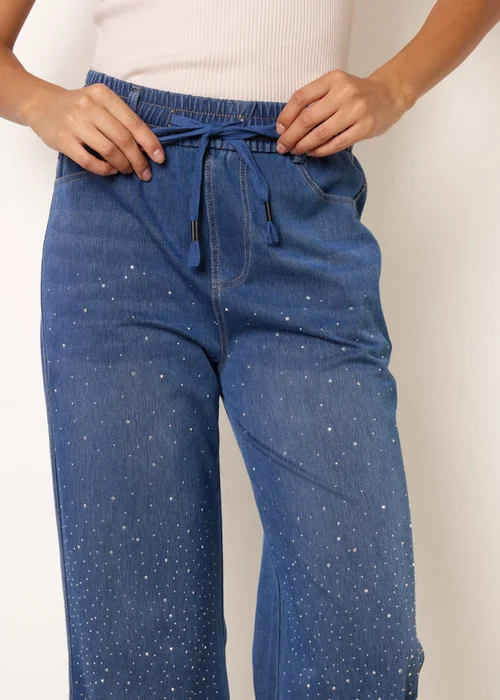 Blue Vanilla Blue Diamante Splash Jeans - L Image 3