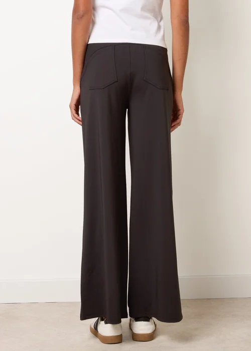 Blue Vanilla Black Wide Leg Soft Touch Trousers With Stretch - L Image 4