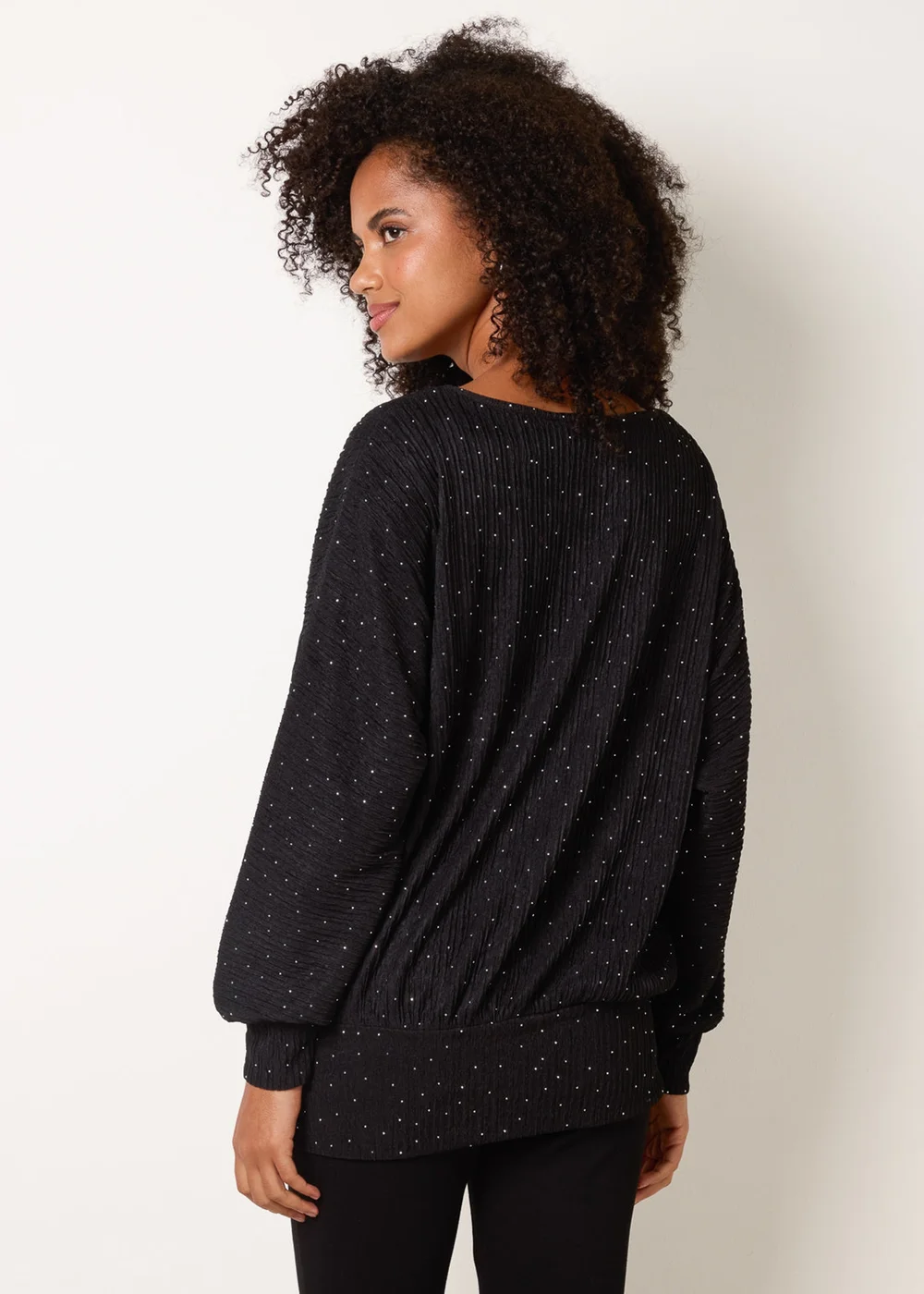 Blue Vanilla Black Rhinestone Batwing Top - L/XL Image 4