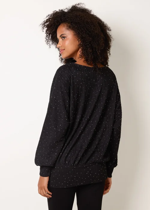 Blue Vanilla Black Rhinestone Batwing Top - L/XL Image 4