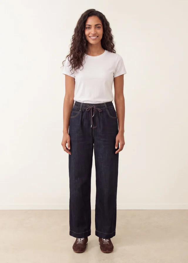 Blue Vanilla Navy Elastic Waist Jeans