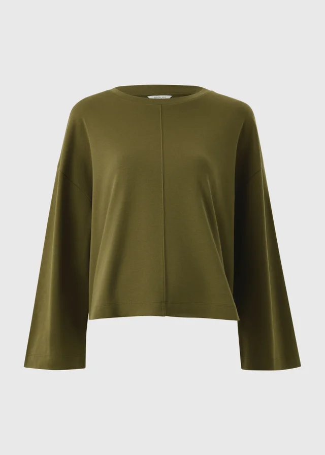 Khaki Boxy Co Ord Top