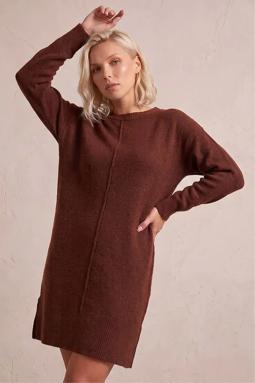 Roman Rust Petite Knitted Pintuck Shift Dress - 14 Image 1