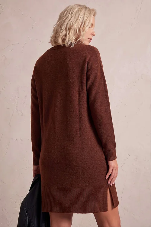 Roman Rust Petite Knitted Pintuck Shift Dress - 14 Image 3