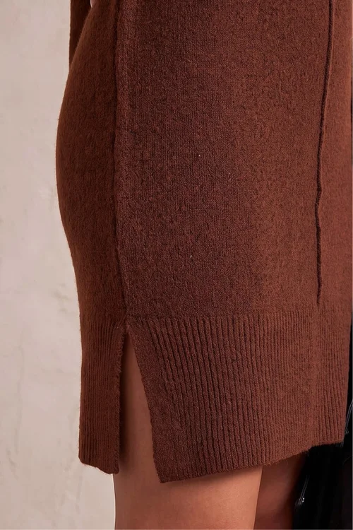 Roman Rust Petite Knitted Pintuck Shift Dress - 14 Image 4