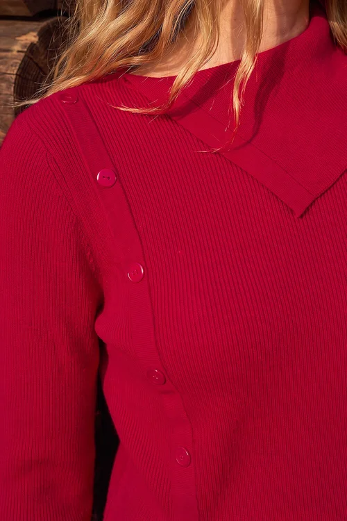 Roman Red Petite Button Jumper - 16 Image 4